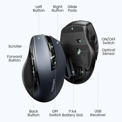 Ergonomic Bluetooth 5.0 Mouse - Woorld Mega Store