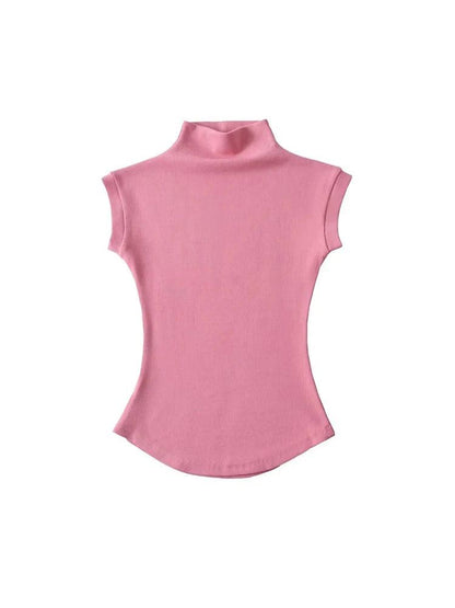 High Neck Sleeveless Blouse - Woorld Mega Store