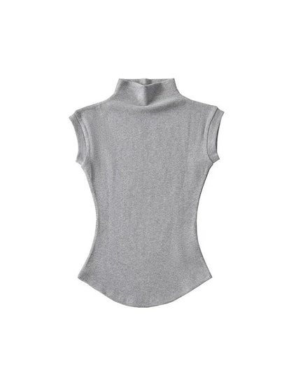 High Neck Sleeveless Blouse - Woorld Mega Store