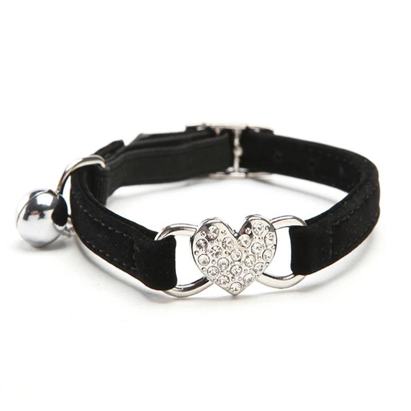 Heart Charm And Bell Cat Collar - Woorld Mega Store