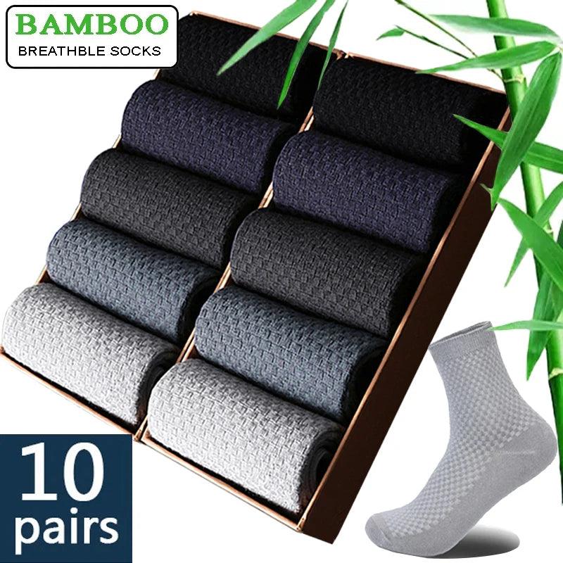 10 Pairs Men's Bamboo Fiber Socks