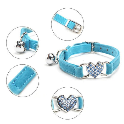 Heart Charm And Bell Cat Collar - Woorld Mega Store