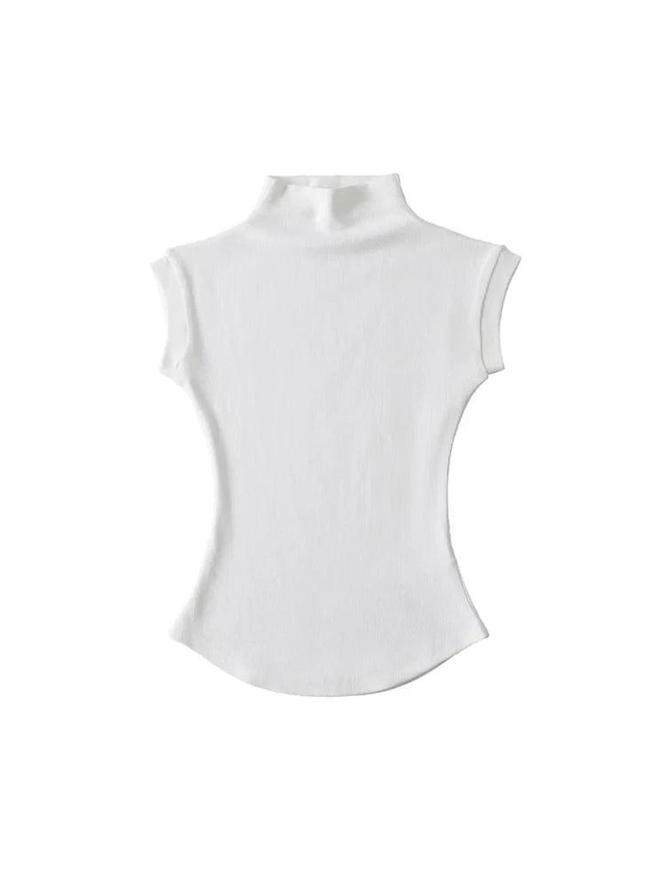 High Neck Sleeveless Blouse - Woorld Mega Store