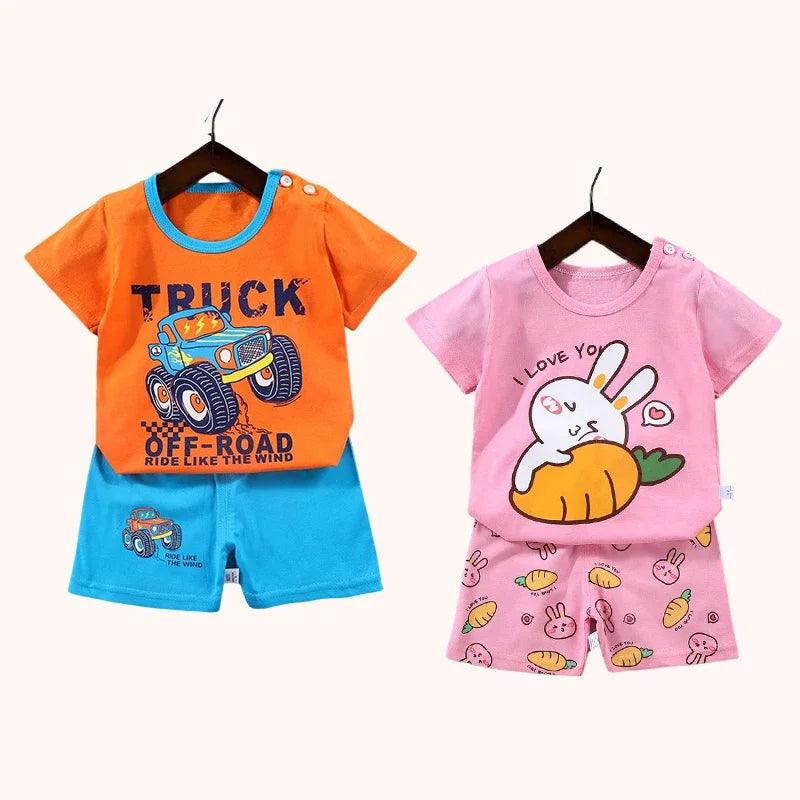 2 pcs Children Short Sleeve Set - Woorld Mega Store