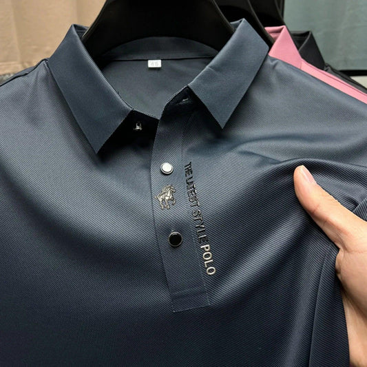 Ice Silk Embroidery Polo Shirt