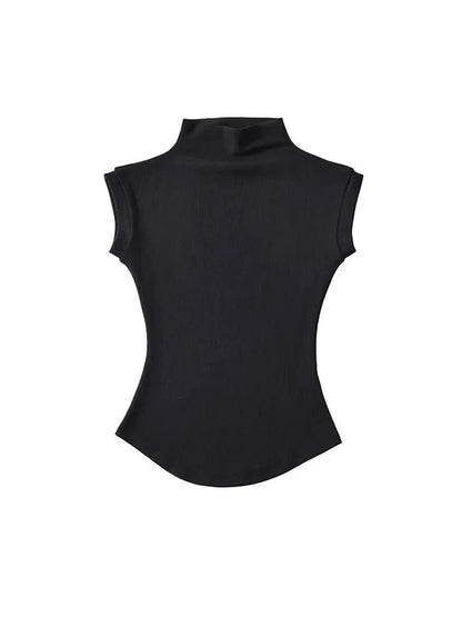 High Neck Sleeveless Blouse - Woorld Mega Store